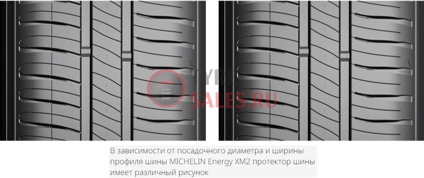 у мишлен энерджи иксэм2 рисунок протектора может отличаться в зависимости от размера